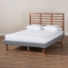 Baxton Studio Rina Modern and Contemporary Dark Grey Fabric Upholstered and Ash Walnut Brown Finished Wood Queen Size Platform Bed - Rina-Dark Grey/Ash Walnut-Queen