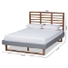 Baxton Studio Rina Modern and Contemporary Dark Grey Fabric Upholstered and Ash Walnut Brown Finished Wood Queen Size Platform Bed - Rina-Dark Grey/Ash Walnut-Queen