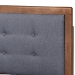 Baxton Studio Emele Modern Transitional Dark Grey Fabric Upholstered and Ash Walnut Brown Finished Wood Queen Size Platform Bed - Emele-Dark Grey/Ash Walnut-Queen