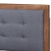 Baxton Studio Emele Modern Transitional Dark Grey Fabric Upholstered and Ash Walnut Brown Finished Wood Full Size Platform Bed - Emele-Dark Grey/Ash Walnut-Full