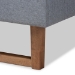 Baxton Studio Emele Modern Transitional Dark Grey Fabric Upholstered and Ash Walnut Brown Finished Wood Queen Size Platform Bed - Emele-Dark Grey/Ash Walnut-Queen