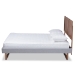 Baxton Studio Eloise Rustic Modern Light Grey Fabric Upholstered and Ash Walnut Brown Finished Wood Full Size Platform Bed - Eloise-Light Grey/Ash Walnut-Full