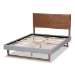 Baxton Studio Eloise Rustic Modern Light Grey Fabric Upholstered and Ash Walnut Brown Finished Wood Full Size Platform Bed - Eloise-Light Grey/Ash Walnut-Full