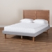 Baxton Studio Eloise Rustic Modern Light Grey Fabric Upholstered and Ash Walnut Brown Finished Wood Full Size Platform Bed - Eloise-Light Grey/Ash Walnut-Full