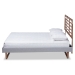 Baxton Studio Luciana Modern and Contemporary Light Grey Fabric Upholstered and Ash Walnut Brown Finished Wood Full Size Platform Bed - Luciana-Light Grey/Ash Walnut-Full