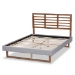 Baxton Studio Luciana Modern and Contemporary Light Grey Fabric Upholstered and Ash Walnut Brown Finished Wood Full Size Platform Bed - Luciana-Light Grey/Ash Walnut-Full