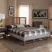 Baxton Studio Luciana Modern and Contemporary Light Grey Fabric Upholstered and Ash Walnut Brown Finished Wood Full Size Platform Bed - Luciana-Light Grey/Ash Walnut-Full