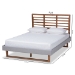 Baxton Studio Luciana Modern and Contemporary Light Grey Fabric Upholstered and Ash Walnut Brown Finished Wood Full Size Platform Bed - Luciana-Light Grey/Ash Walnut-Full
