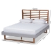 Baxton Studio Luciana Modern and Contemporary Light Grey Fabric Upholstered and Ash Walnut Brown Finished Wood Full Size Platform Bed - Luciana-Light Grey/Ash Walnut-Full