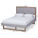 Baxton Studio Livinia Modern Transitional Light Grey Fabric Upholstered and Ash Walnut Brown Finished Wood Full Size Platform Bed - Livinia-Light Grey/Ash Walnut-Full