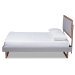 Baxton Studio Livinia Modern Transitional Light Grey Fabric Upholstered and Ash Walnut Brown Finished Wood Full Size Platform Bed - Livinia-Light Grey/Ash Walnut-Full