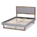Baxton Studio Livinia Modern Transitional Light Grey Fabric Upholstered and Ash Walnut Brown Finished Wood Full Size Platform Bed - Livinia-Light Grey/Ash Walnut-Full