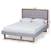Baxton Studio Livinia Modern Transitional Light Grey Fabric Upholstered and Ash Walnut Brown Finished Wood Full Size Platform Bed - Livinia-Light Grey/Ash Walnut-Full