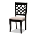 Baxton Studio Mael Modern and Contemporary Sand Fabric Upholstered and Espresso Brown Finished Wood 7-Piece Dining Set - RH331C-Sand/Dark Brown-7PC Dining Set