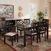 Baxton Studio Mael Modern and Contemporary Sand Fabric Upholstered and Espresso Brown Finished Wood 7-Piece Dining Set - RH331C-Sand/Dark Brown-7PC Dining Set