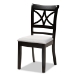 Baxton Studio Clarke Modern and Contemporary Grey Fabric Upholstered and Espresso Brown Finished Wood 5-Piece Dining Set - RH329C-Grey/Dark Brown-5PC Dining Set