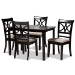 Baxton Studio Clarke Modern and Contemporary Sand Fabric Upholstered and Espresso Brown Finished Wood 5-Piece Dining Set