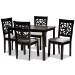 Baxton Studio Jackson Modern and Contemporary Grey Fabric Upholstered and Espresso Brown Finished Wood 5-Piece Dining Set