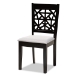 Baxton Studio Jackson Modern and Contemporary Grey Fabric Upholstered and Espresso Brown Finished Wood 5-Piece Dining Set - RH310C-Grey/Dark Brown-5PC Dining Set
