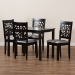 Baxton Studio Jackson Modern and Contemporary Grey Fabric Upholstered and Espresso Brown Finished Wood 5-Piece Dining Set - RH310C-Grey/Dark Brown-5PC Dining Set