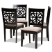 Baxton Studio Jackson Modern and Contemporary Sand Fabric Upholstered and Espresso Brown Finished Wood 4-Piece Dining Chair Set