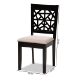 Baxton Studio Jackson Modern and Contemporary Sand Fabric Upholstered and Espresso Brown Finished Wood 4-Piece Dining Chair Set - RH310C-Sand/Dark Brown-DC-4PK