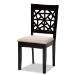 Baxton Studio Jackson Modern and Contemporary Sand Fabric Upholstered and Espresso Brown Finished Wood 5-Piece Dining Set - RH310C-Sand/Dark Brown-5PC Dining Set