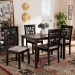 Baxton Studio Jackson Modern and Contemporary Sand Fabric Upholstered and Espresso Brown Finished Wood 5-Piece Dining Set - RH310C-Sand/Dark Brown-5PC Dining Set