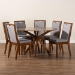 Baxton Studio Eira Modern Grey and Walnut Brown Wood 7-Piece Dining Set - Eira-Grey/Walnut-7PC Dining Set
