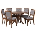 Baxton Studio Mana Modern Grey and Walnut Brown Wood 7-Piece Dining Set