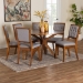 Baxton Studio Mana Modern Grey and Walnut Brown Wood 7-Piece Dining Set - Mana-Grey/Walnut-7PC Dining Set