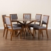 Baxton Studio Mana Modern Grey and Walnut Brown Wood 7-Piece Dining Set - Mana-Grey/Walnut-7PC Dining Set