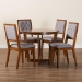 Baxton Studio Kala Modern Grey and Walnut Brown Wood 5-Piece Dining Set - Kala-Grey/Walnut-5PC Dining Set