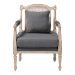 Baxton Studio Clemence French Provincial Grey Fabric Whitewashed Mahogany Wood Armchair - SEA63-Grey Chair
