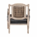 Baxton Studio Clemence French Provincial Grey Fabric Whitewashed Mahogany Wood Armchair - SEA63-Grey Chair