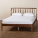 Baxton Studio Maeron Mid-Century Modern Walnut Brown Queen Platform Bed with Spindle Headboard - MG0235-1-Walnut-Queen