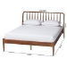 Baxton Studio Maeron Mid-Century Modern Walnut Brown Queen Platform Bed with Spindle Headboard - MG0235-1-Walnut-Queen