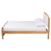 Baxton Studio Lilia Mid-Century Modern Scalloped Cream Boucle and Oak Brown Wood Queen Platform Bed - MG0236-Cream-Queen