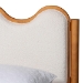 Baxton Studio Lilia Mid-Century Modern Scalloped Cream Boucle and Oak Brown Wood Queen Platform Bed - MG0236-Cream-Queen