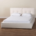 Baxton Studio Laverick Modern Cream Boucle Queen Platform Bed with Border Piping - BBT61214-Cream-Queen