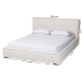 Baxton Studio Laverick Modern Cream Boucle Queen Platform Bed with Border Piping - BBT61214-Cream-Queen