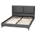 Baxton Studio Etienne Modern Slate Grey Velvet Queen Platform Bed - BBT61231-Dark Grey-Queen