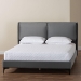 Baxton Studio Etienne Modern Slate Grey Velvet Queen Platform Bed - BBT61231-Dark Grey-Queen