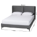Baxton Studio Etienne Modern Slate Grey Velvet Queen Platform Bed - BBT61231-Dark Grey-Queen