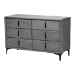 Baxton Studio Etienne Modern Slate Grey Velvet 6-Drawer Dresser