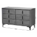 Baxton Studio Etienne Modern Slate Grey Velvet 6-Drawer Dresser - BBT2047 A3-Dark Grey-Dresser