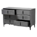 Baxton Studio Etienne Modern Slate Grey Velvet 6-Drawer Dresser - BBT2047 A3-Dark Grey-Dresser