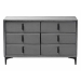 Baxton Studio Etienne Modern Slate Grey Velvet 6-Drawer Dresser - BBT2047 A3-Dark Grey-Dresser