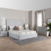 Baxton Studio Cadmus Modern Light Grey Channel-Tufted Fabric King Size 4-Piece Bedroom Set - BBT61237-Light Grey-King 4PC Bedroom Set