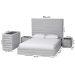 Baxton Studio Cadmus Modern Light Grey Channel-Tufted Fabric King Size 4-Piece Bedroom Set - BBT61237-Light Grey-King 4PC Bedroom Set